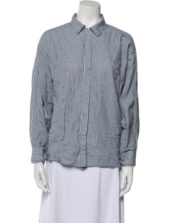 Apiece Apart Striped Long Sleeve Button-Up Top