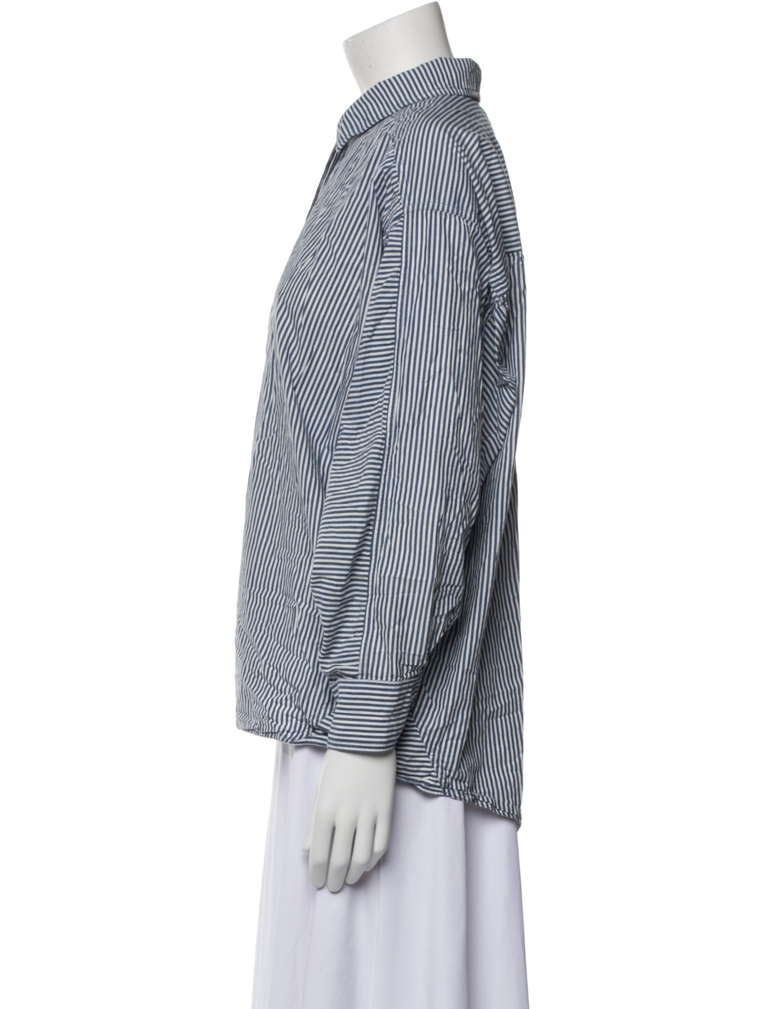 Apiece Apart Striped Long Sleeve Button-Up Top