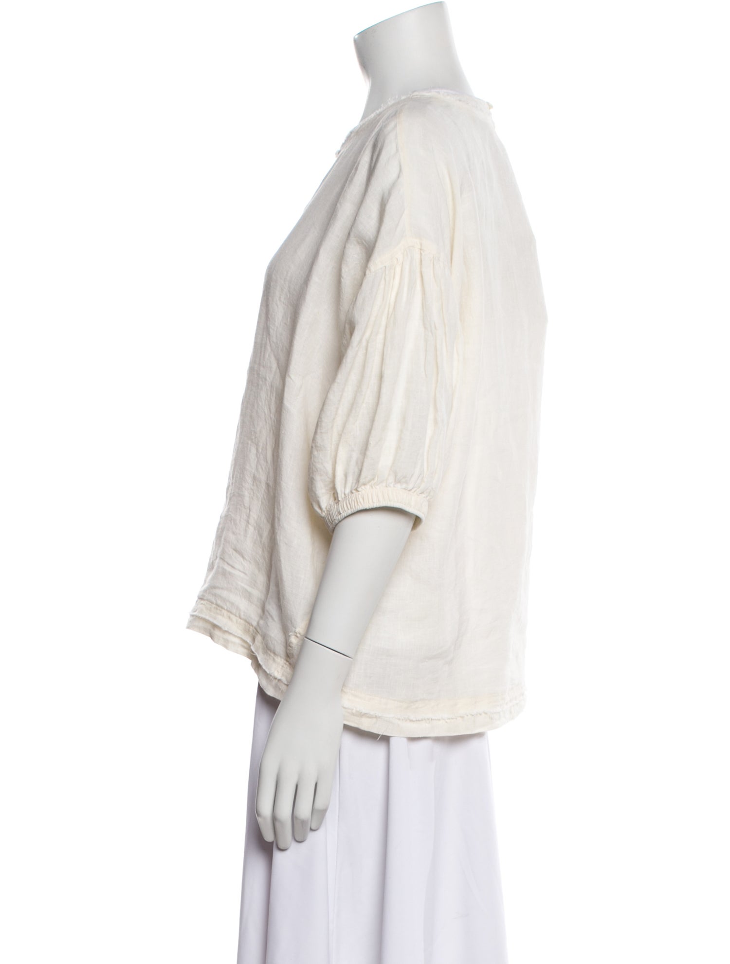 Apiece Apart Linen Bateau Neckline Crop Top