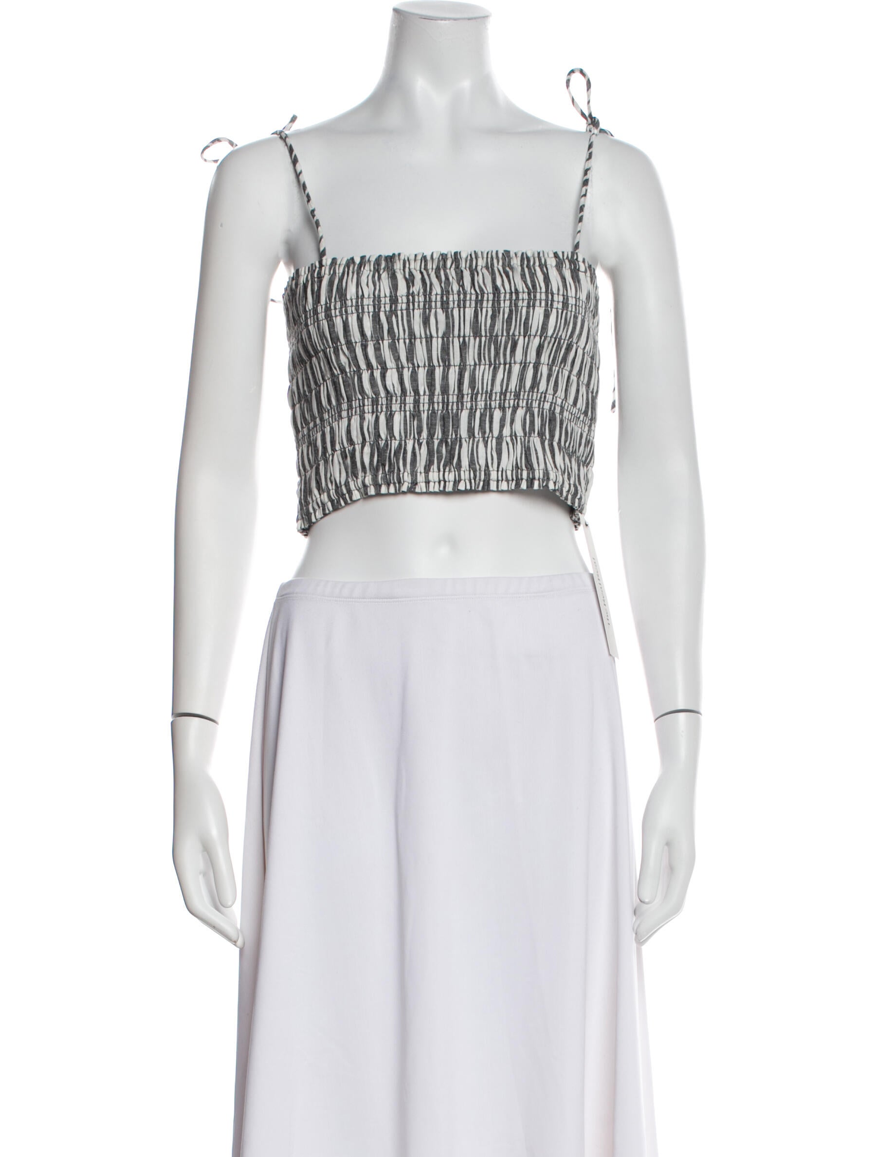 Apiece Apart Striped Square Neckline Crop Top