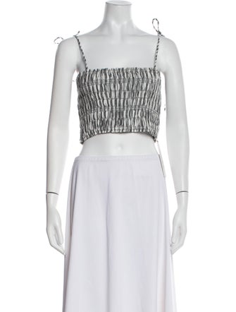 Apiece Apart Striped Square Neckline Crop Top