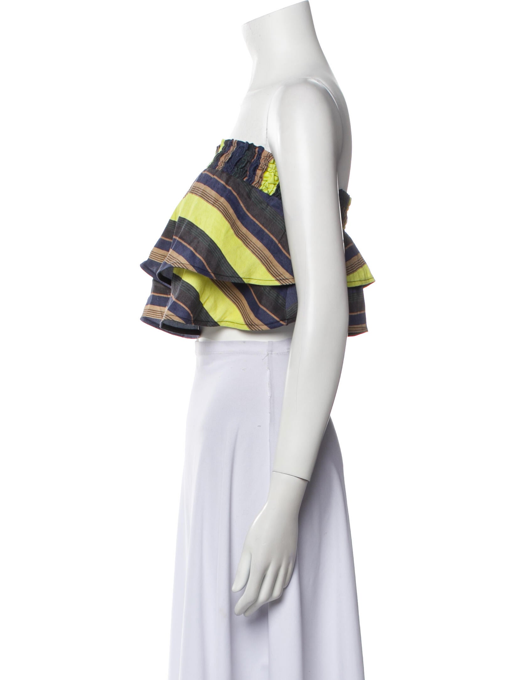 Apiece Apart Linen Striped Crop Top