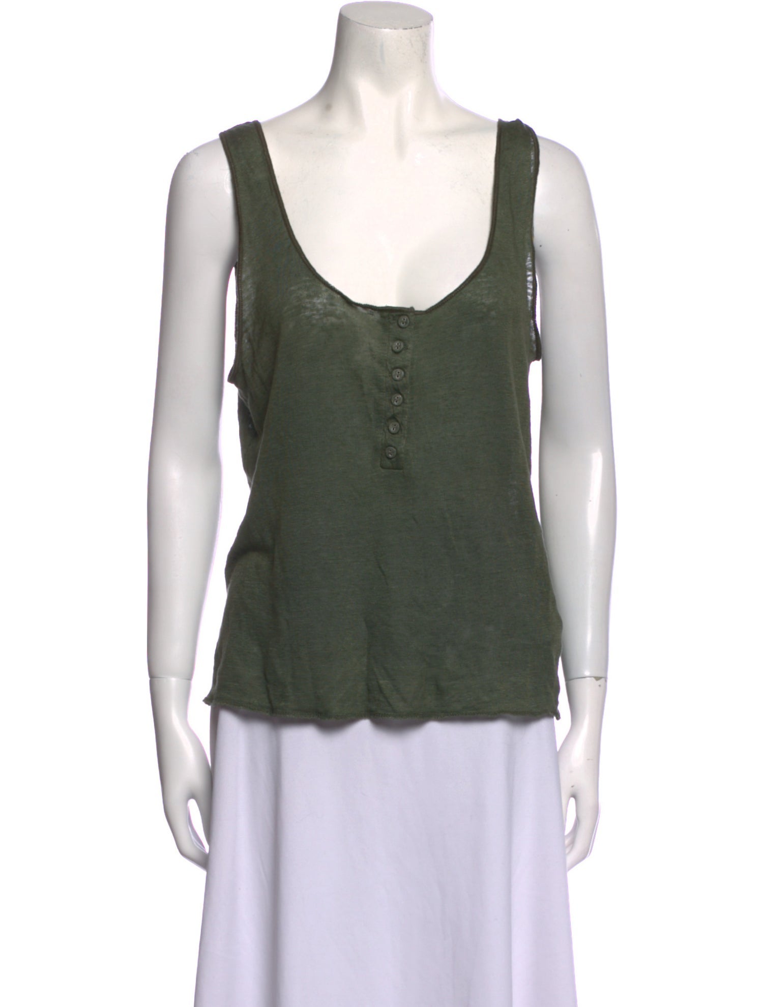 Apiece Apart Linen Scoop Neck Top