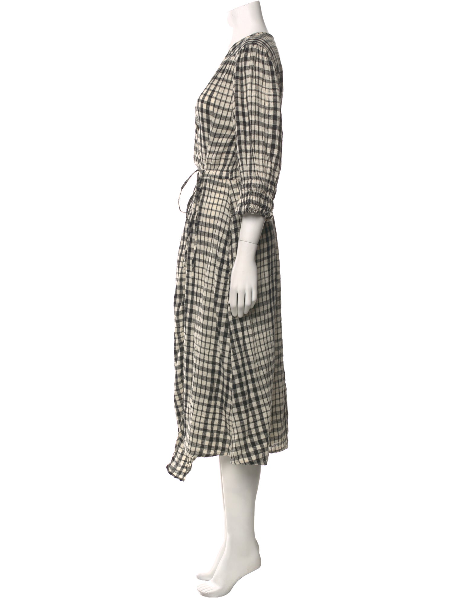 Apiece Apart Plaid Print Long Dress