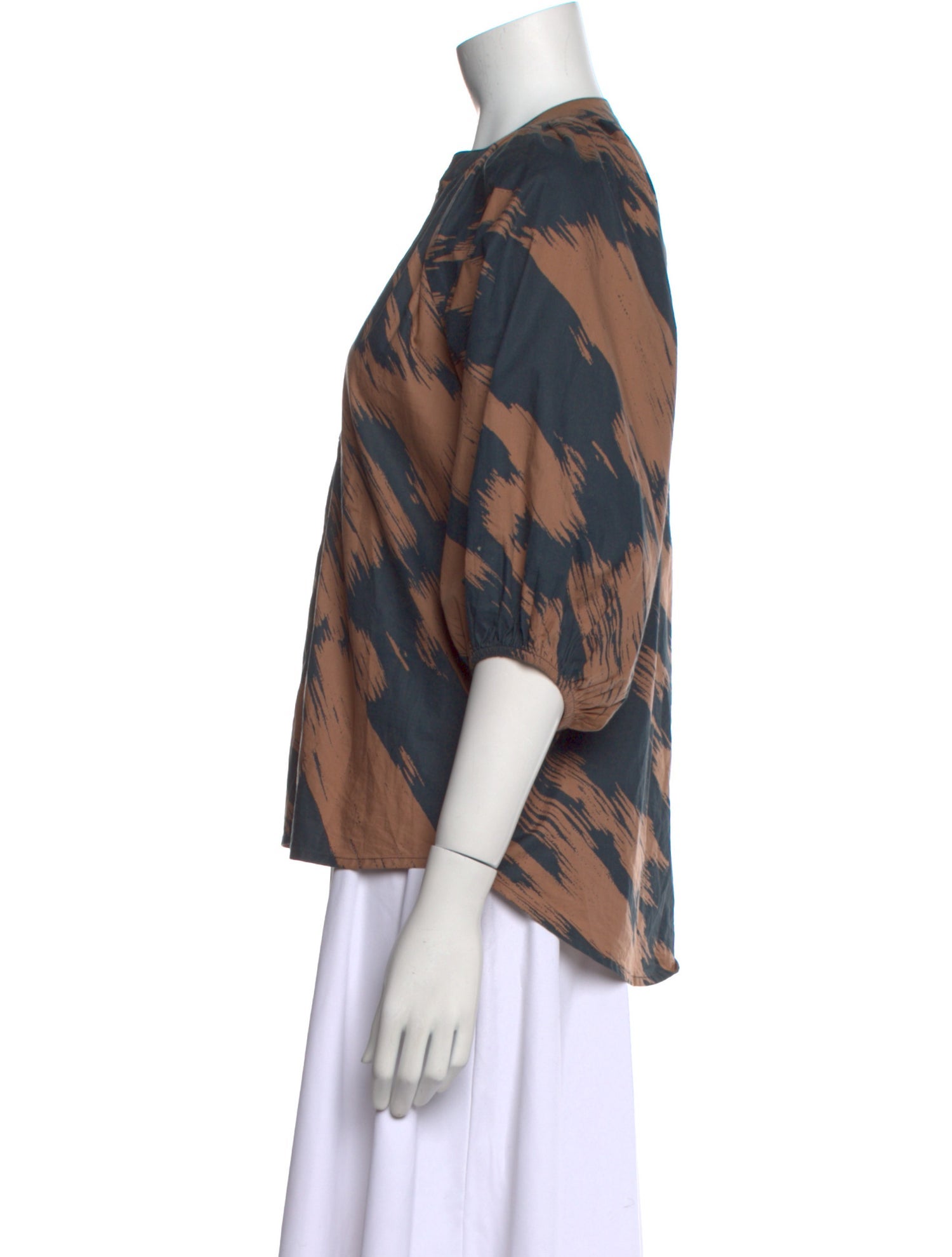 Apiece Apart Printed V-Neck Blouse