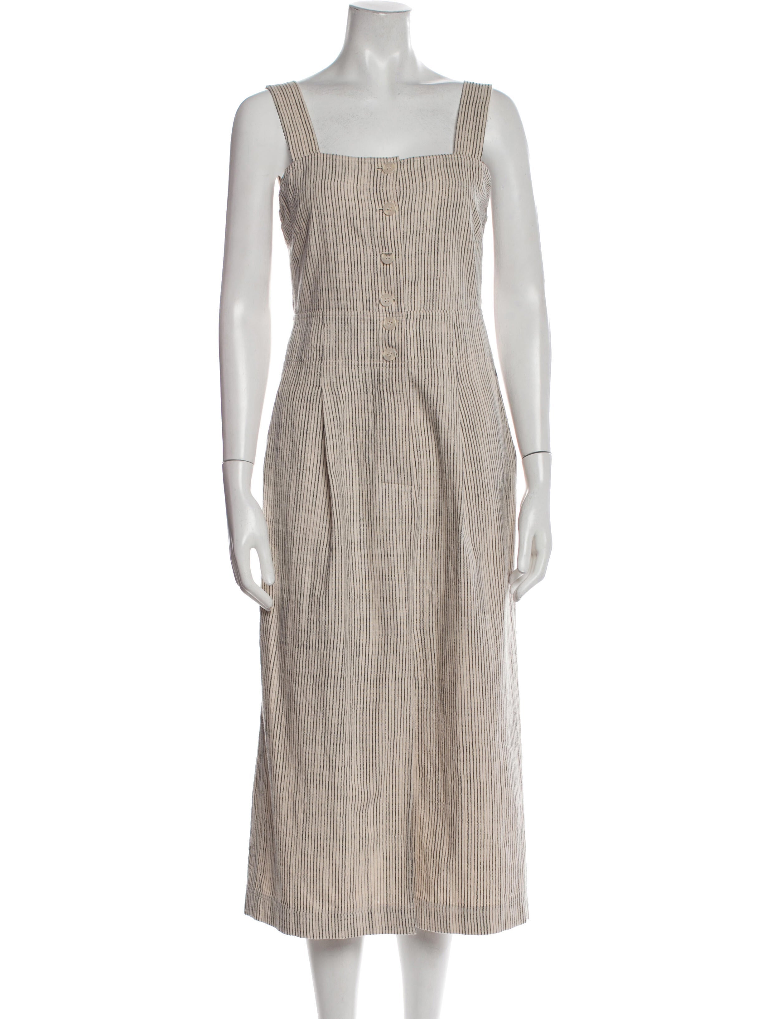 Apiece Apart Striped Midi Length Dress