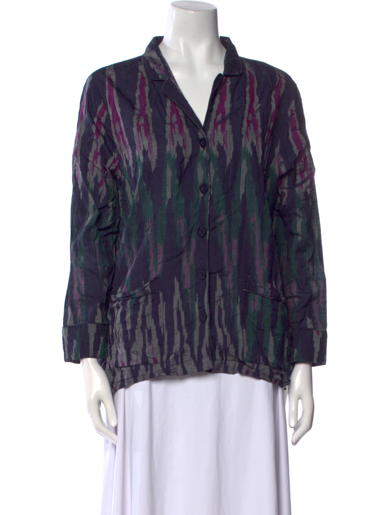 Apiece Apart Printed V-Neck Blouse