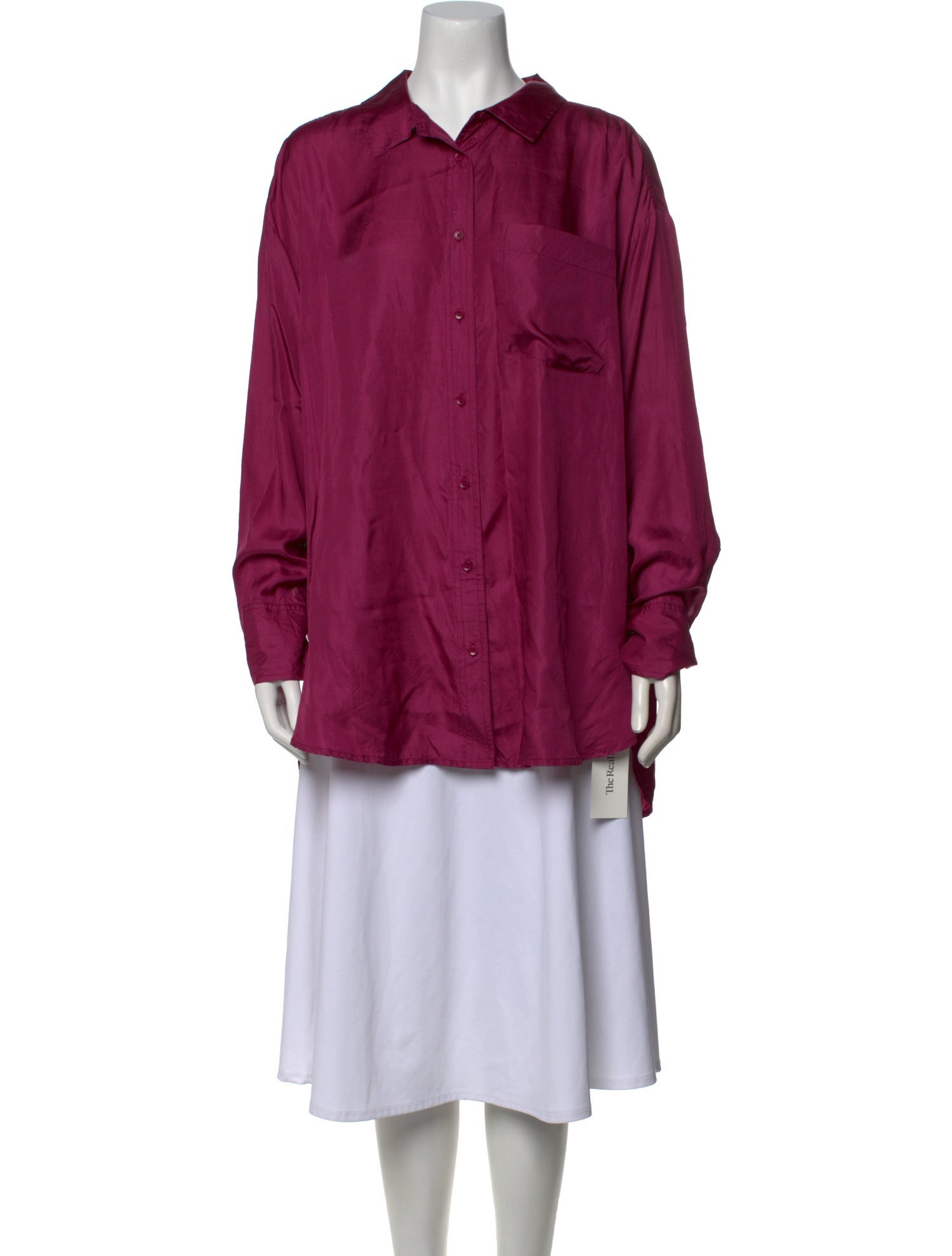 Apiece Apart Silk Long Sleeve Button-Up Top