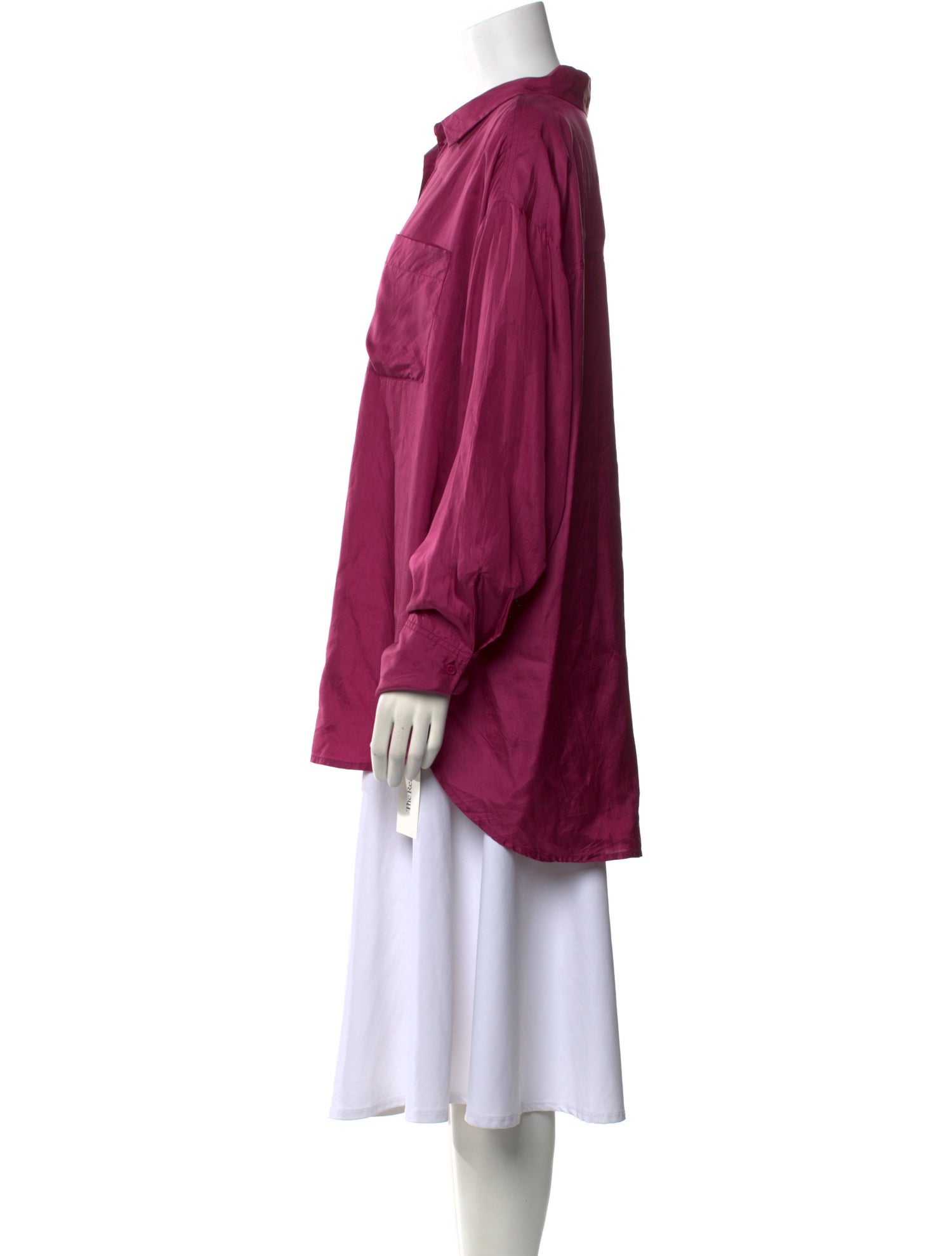 Apiece Apart Silk Long Sleeve Button-Up Top