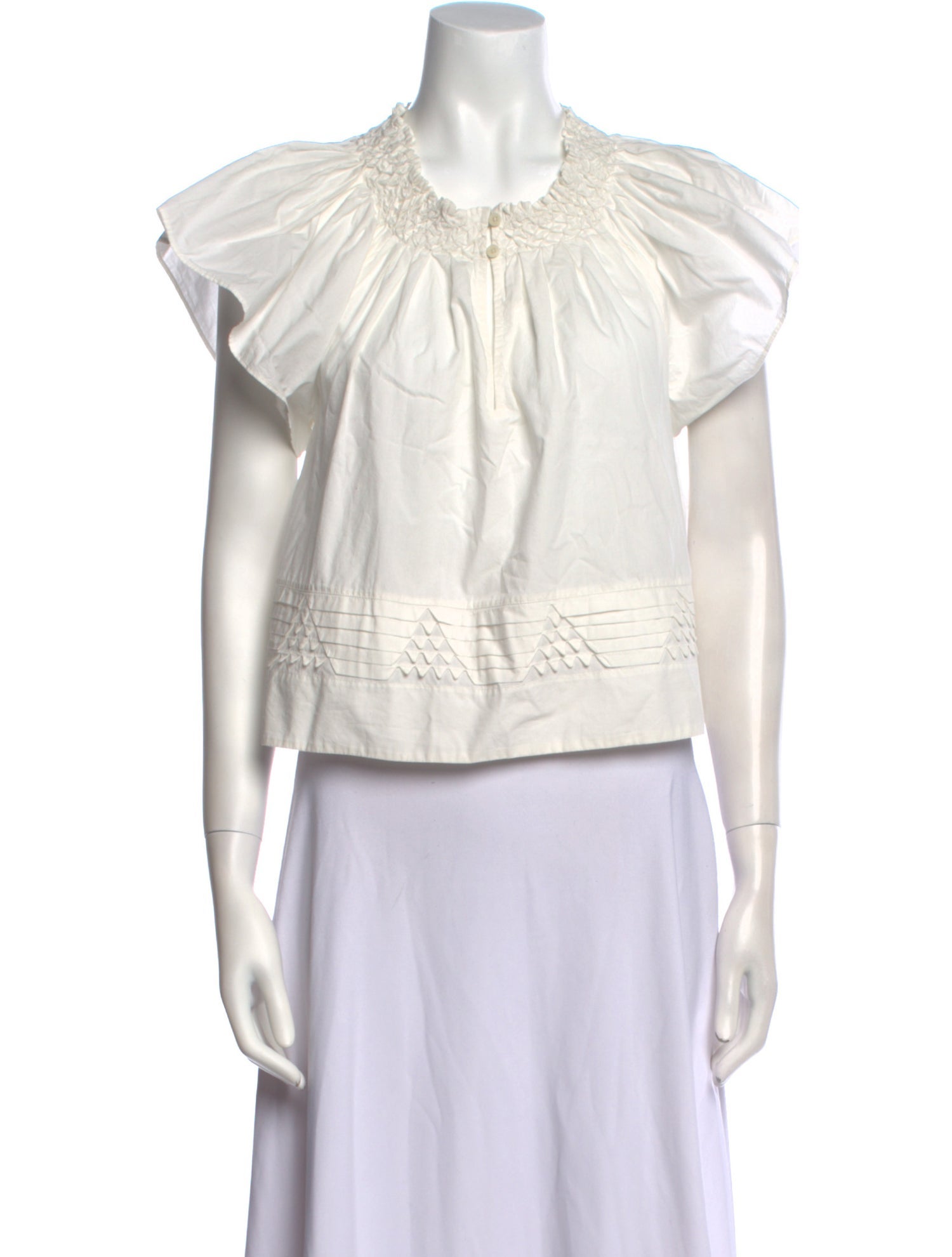 Apiece Apart Crew Neck Short Sleeve Crop Top