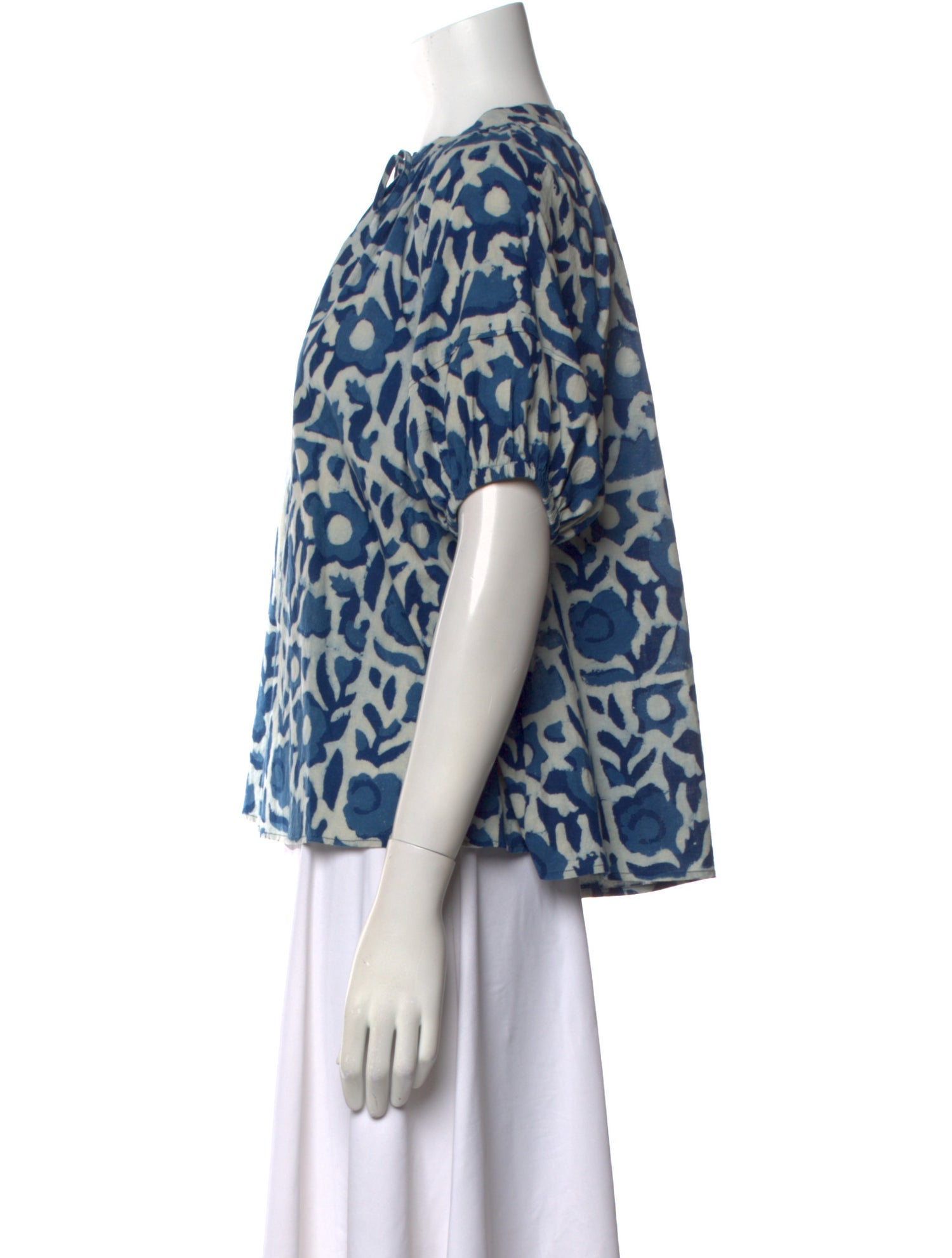 Apiece Apart Printed V-Neck Blouse