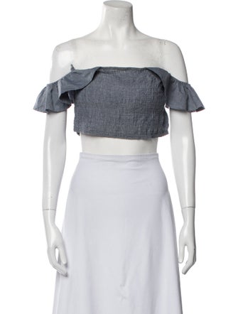 Apiece Apart Off-The-Shoulder Short Sleeve Crop Top