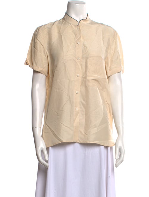 Apiece Apart Silk Short Sleeve Button-Up Top