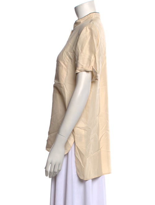 Apiece Apart Silk Short Sleeve Button-Up Top