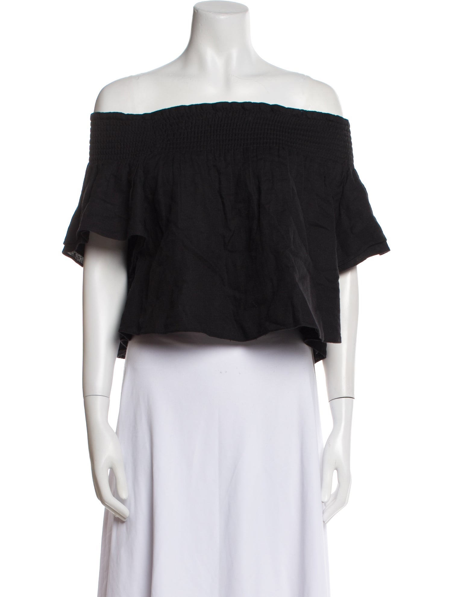 Apiece Apart Off-The-Shoulder Short Sleeve Crop Top