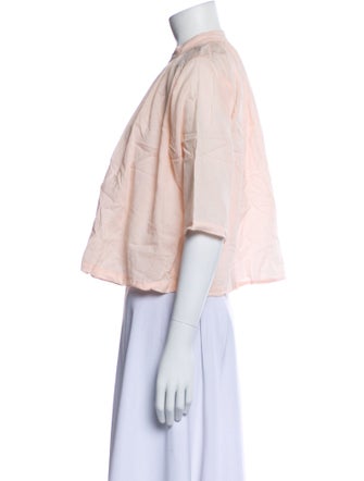 Apiece Apart Mock Neck Three-Quarter Sleeve Crop Top