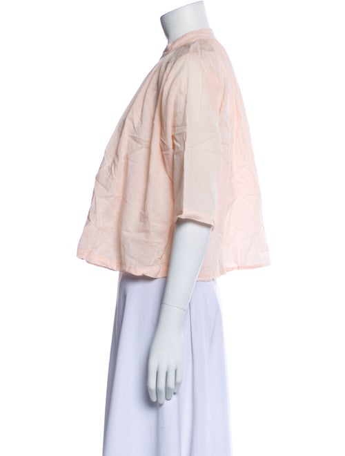 Apiece Apart Mock Neck Three-Quarter Sleeve Crop Top