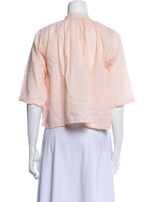 Apiece Apart Mock Neck Three-Quarter Sleeve Crop Top