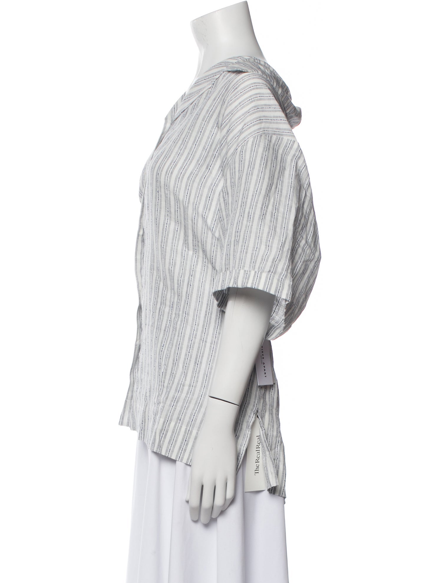 Apiece Apart Striped V-Neck Button-Up Top w/ Tags