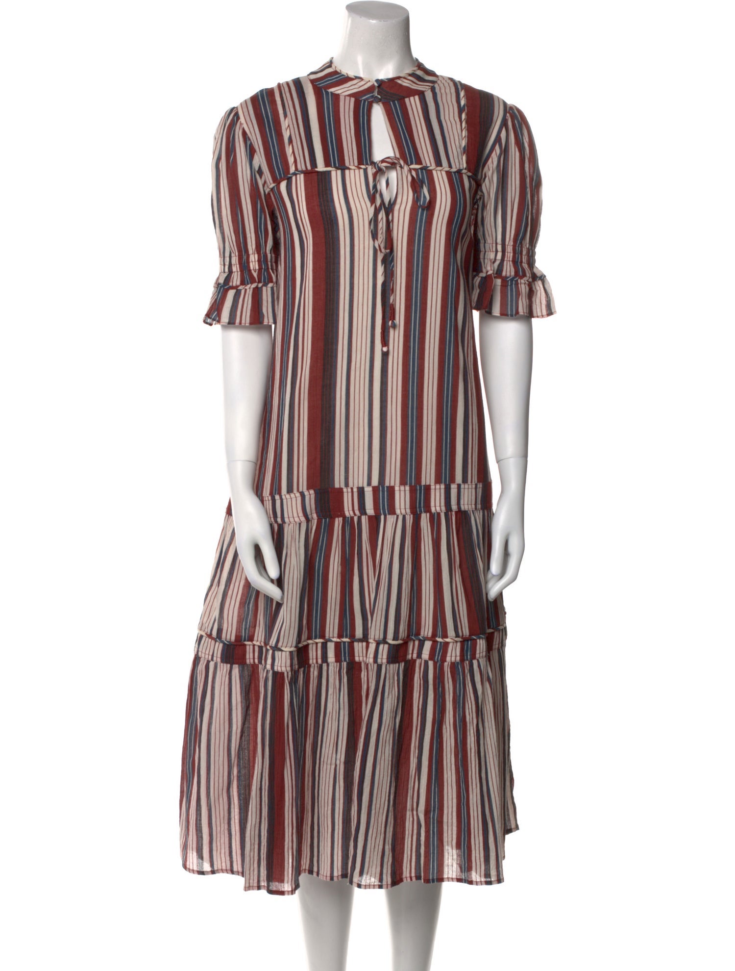 Apiece Apart Striped Midi Length Dress