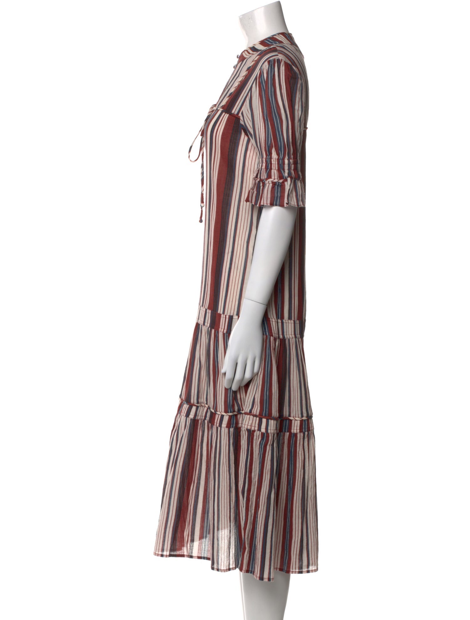 Apiece Apart Striped Midi Length Dress