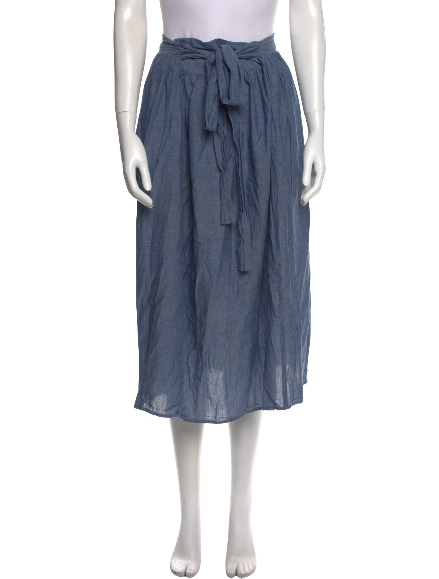 Apiece Apart Pleated Accents Midi Length Skirt