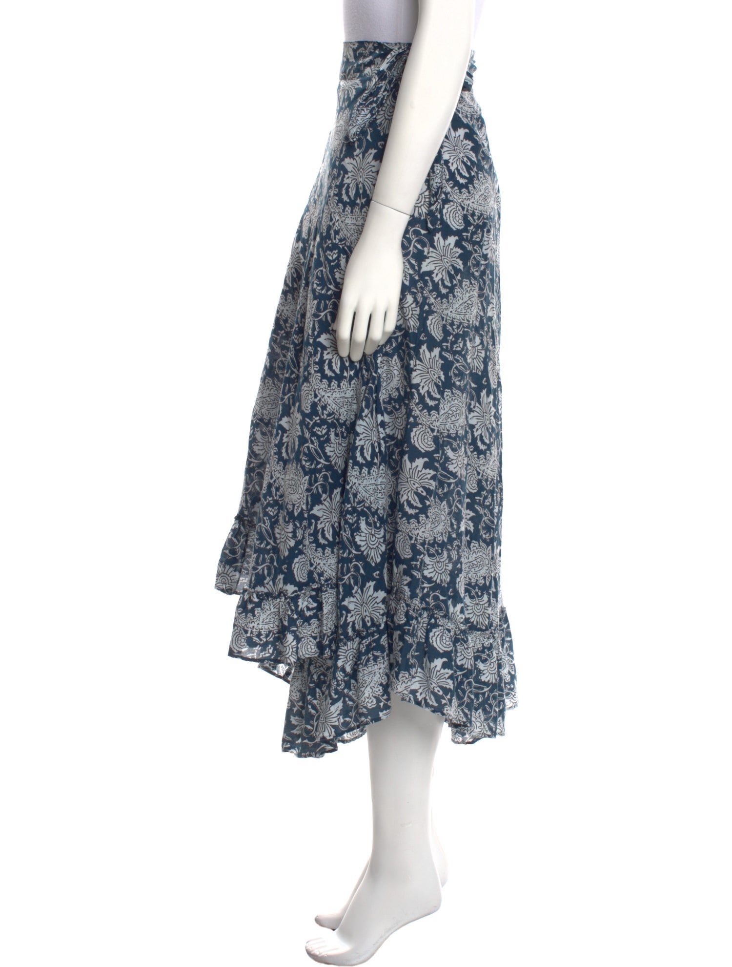 Apiece Apart Floral Print Midi Length Skirt