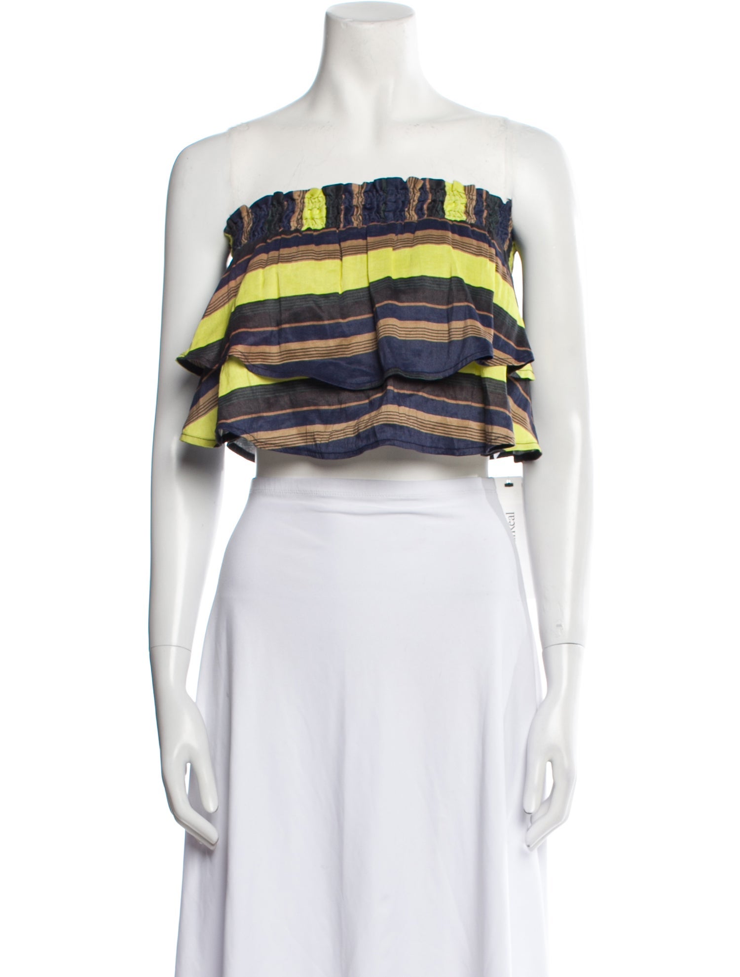 Apiece Apart Linen Striped Crop Top