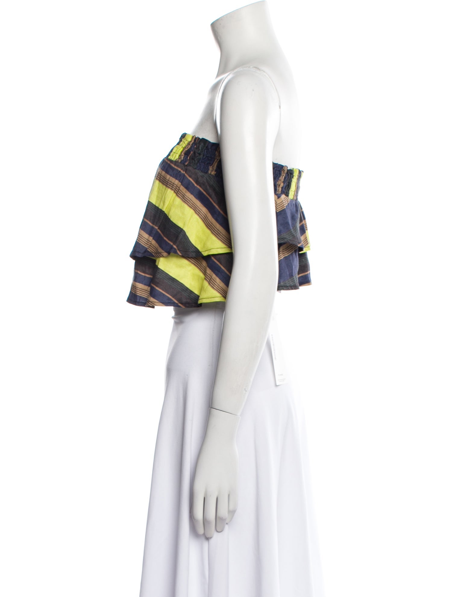 Apiece Apart Linen Striped Crop Top