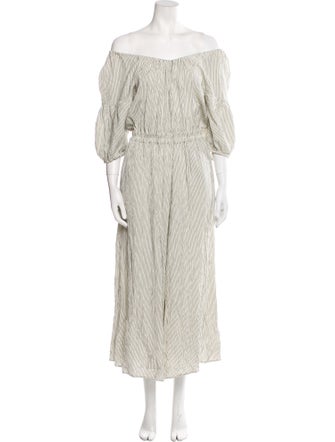 Apiece Apart Striped Off-The-Shoulder Jumpsuit