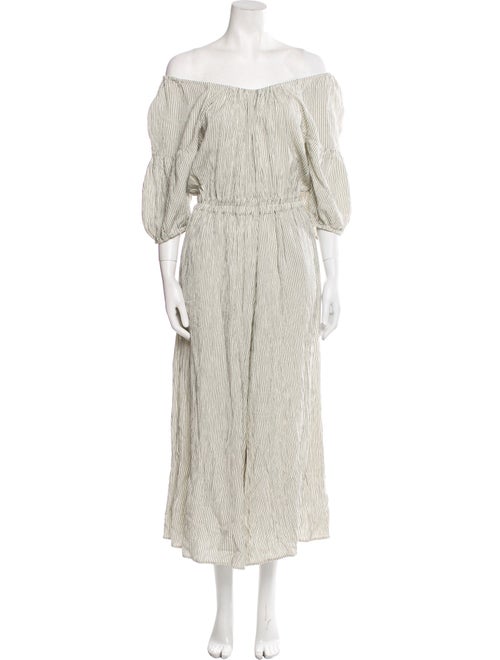 Apiece Apart Striped Off-The-Shoulder Jumpsuit