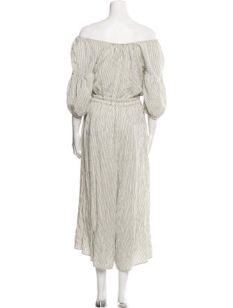 Apiece Apart Striped Off-The-Shoulder Jumpsuit