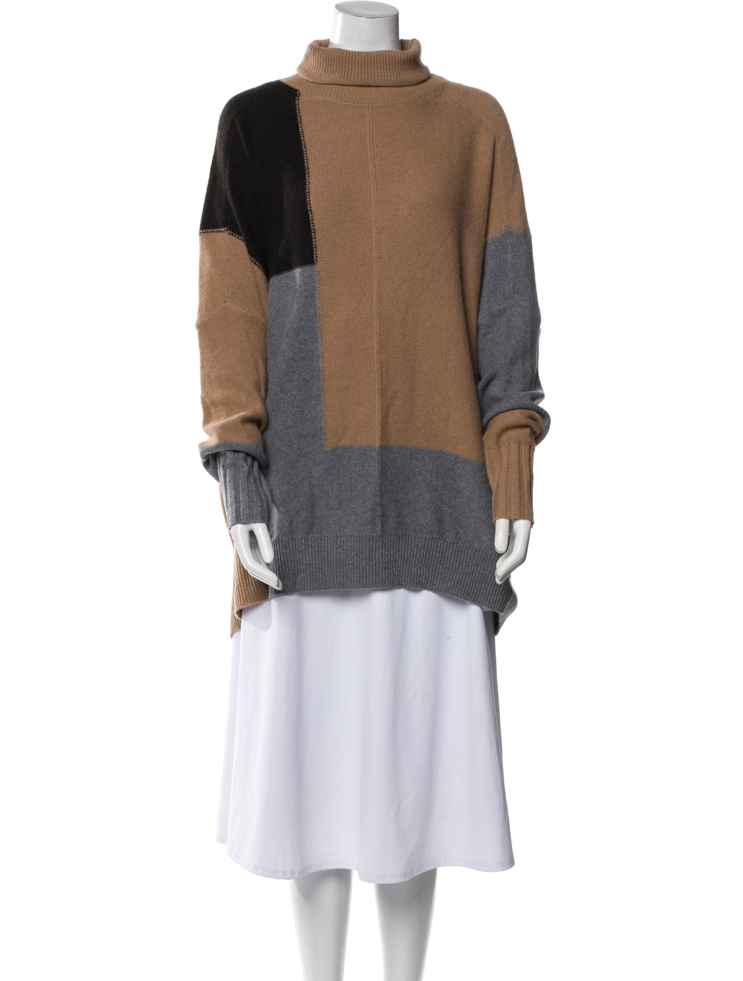 Apiece Apart Merino Wool Colorblock Pattern Sweater