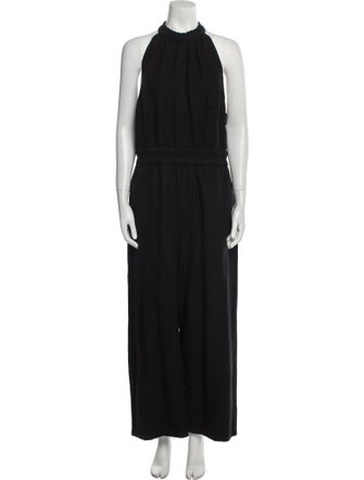 Apiece Apart Linen Mock Neck Jumpsuit