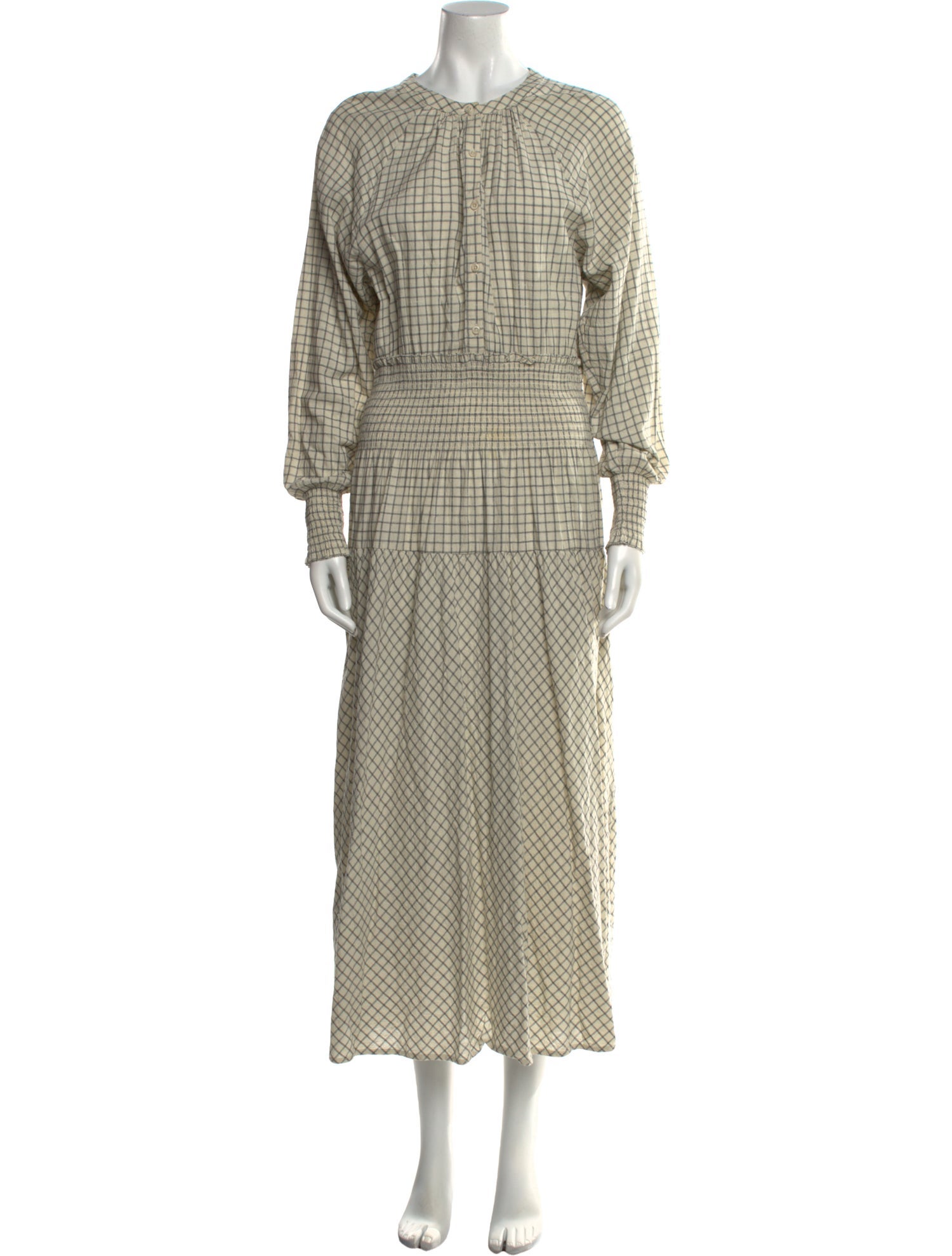 Apiece Apart Plaid Print Long Dress