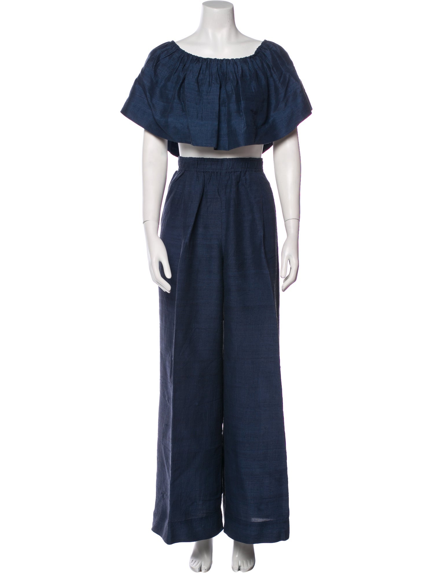 Apiece Apart Silk Ruffle Embellishment Pant Set