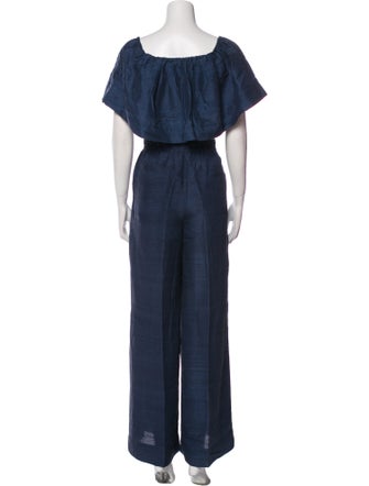 Apiece Apart Silk Ruffle Embellishment Pant Set