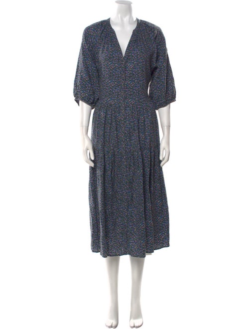 Apiece Apart Floral Print Midi Length Dress
