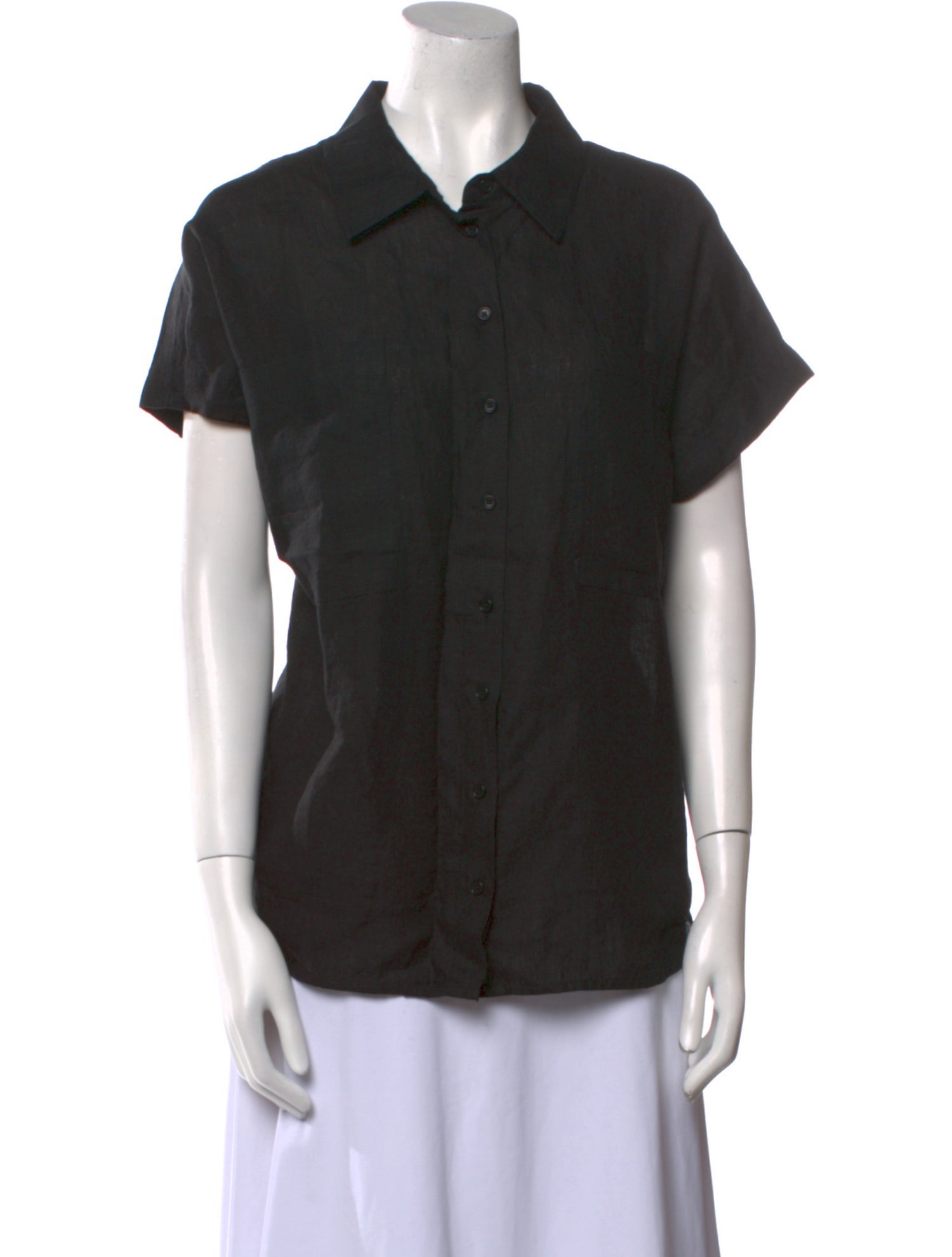 Apiece Apart Linen Short Sleeve Button-Up Top
