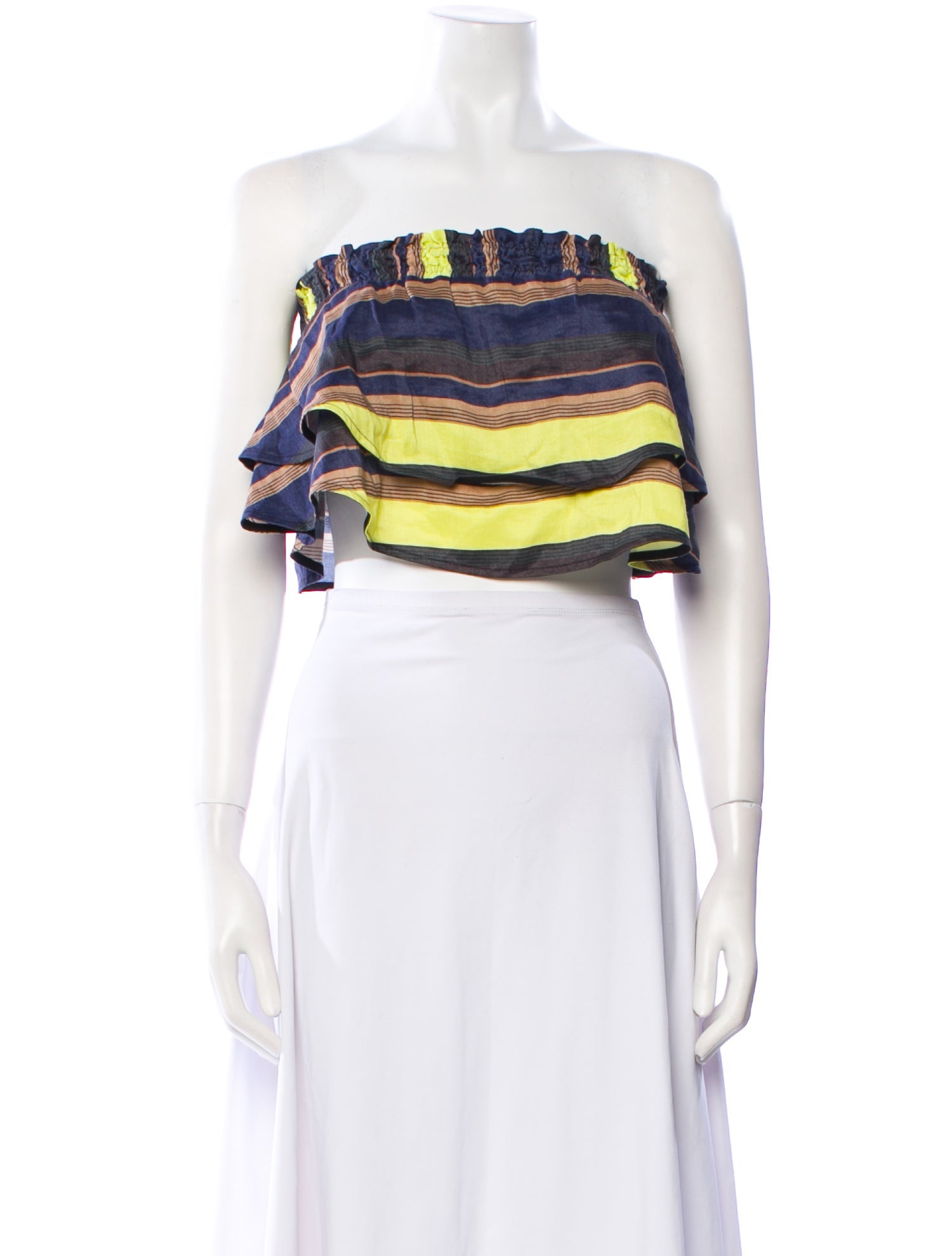 Apiece Apart Striped Strapless Crop Top