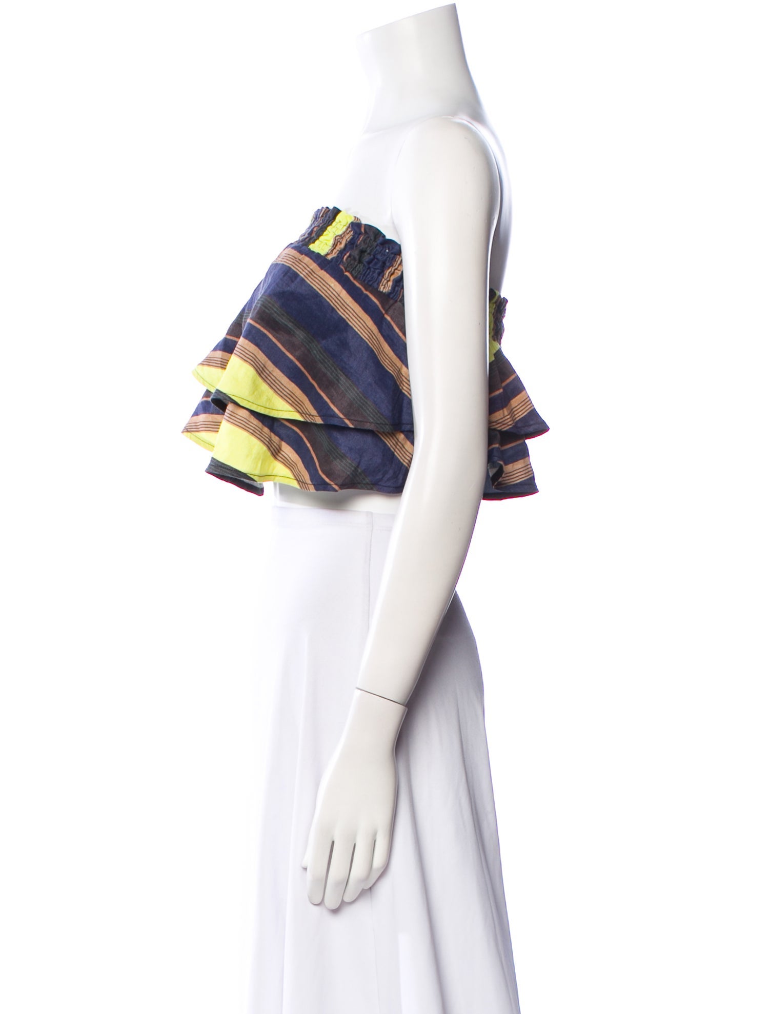 Apiece Apart Striped Strapless Crop Top