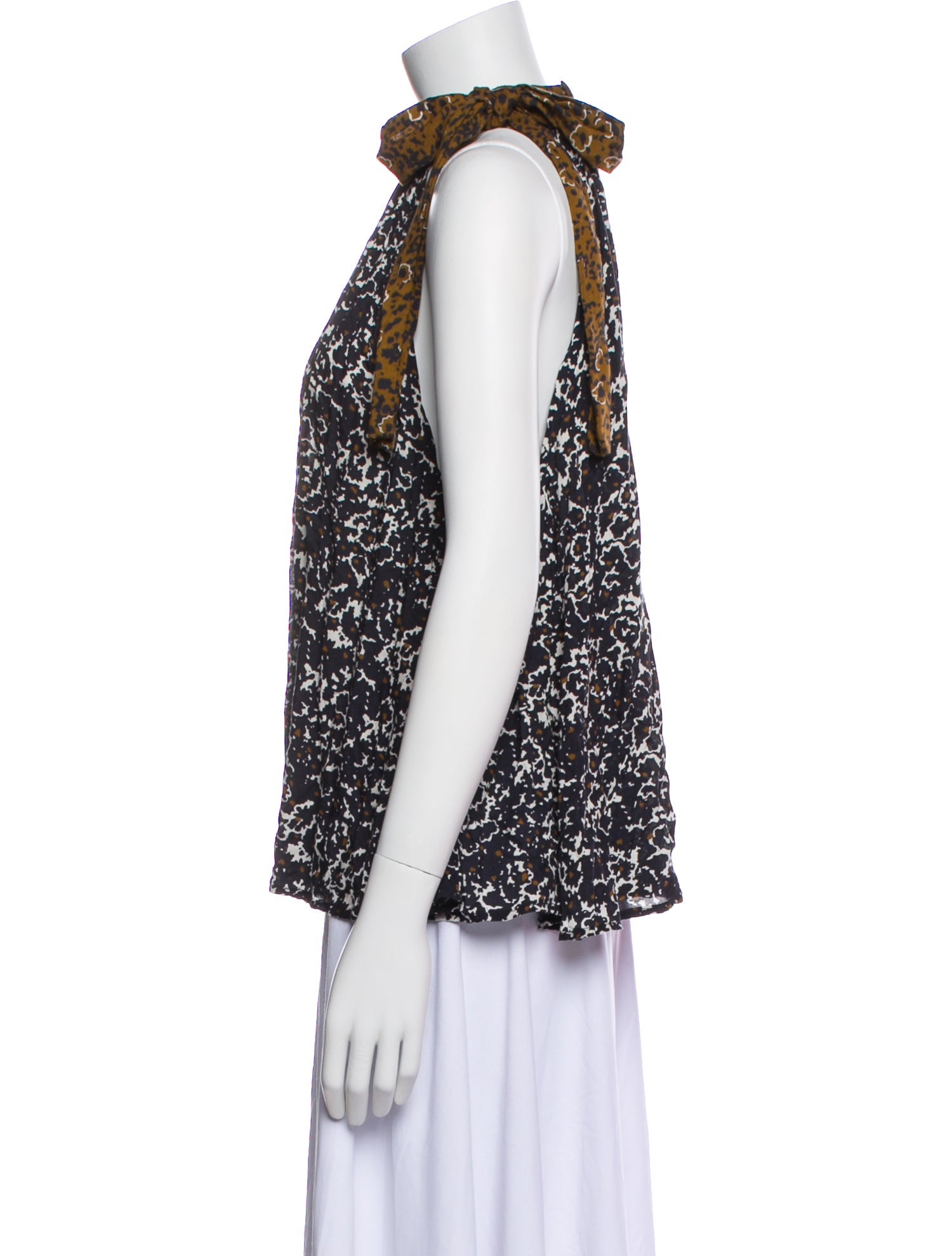 Apiece Apart Printed Mock Neck Blouse