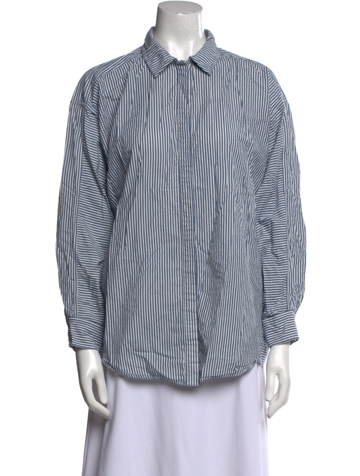 Apiece Apart Striped Long Sleeve Button-Up Top
