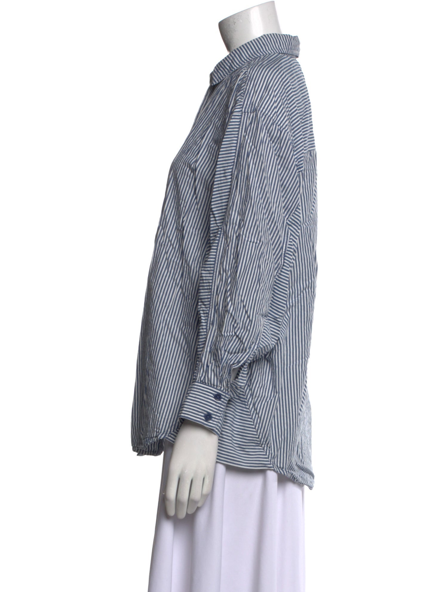 Apiece Apart Striped Long Sleeve Button-Up Top