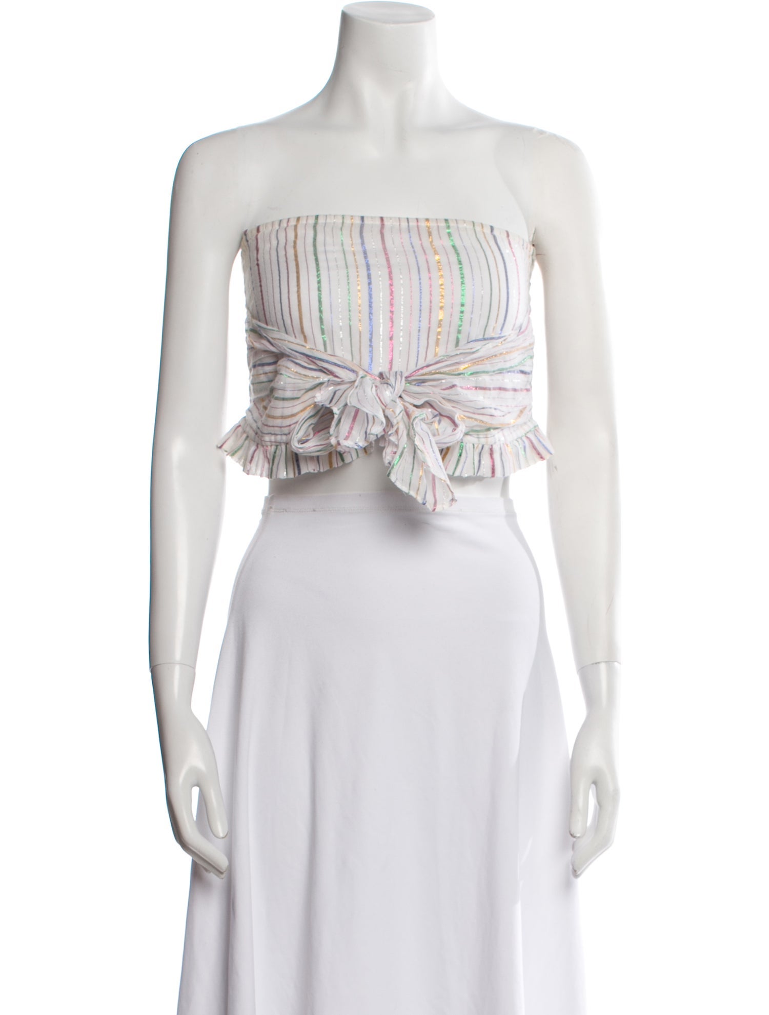 Apiece Apart Striped Strapless Crop Top