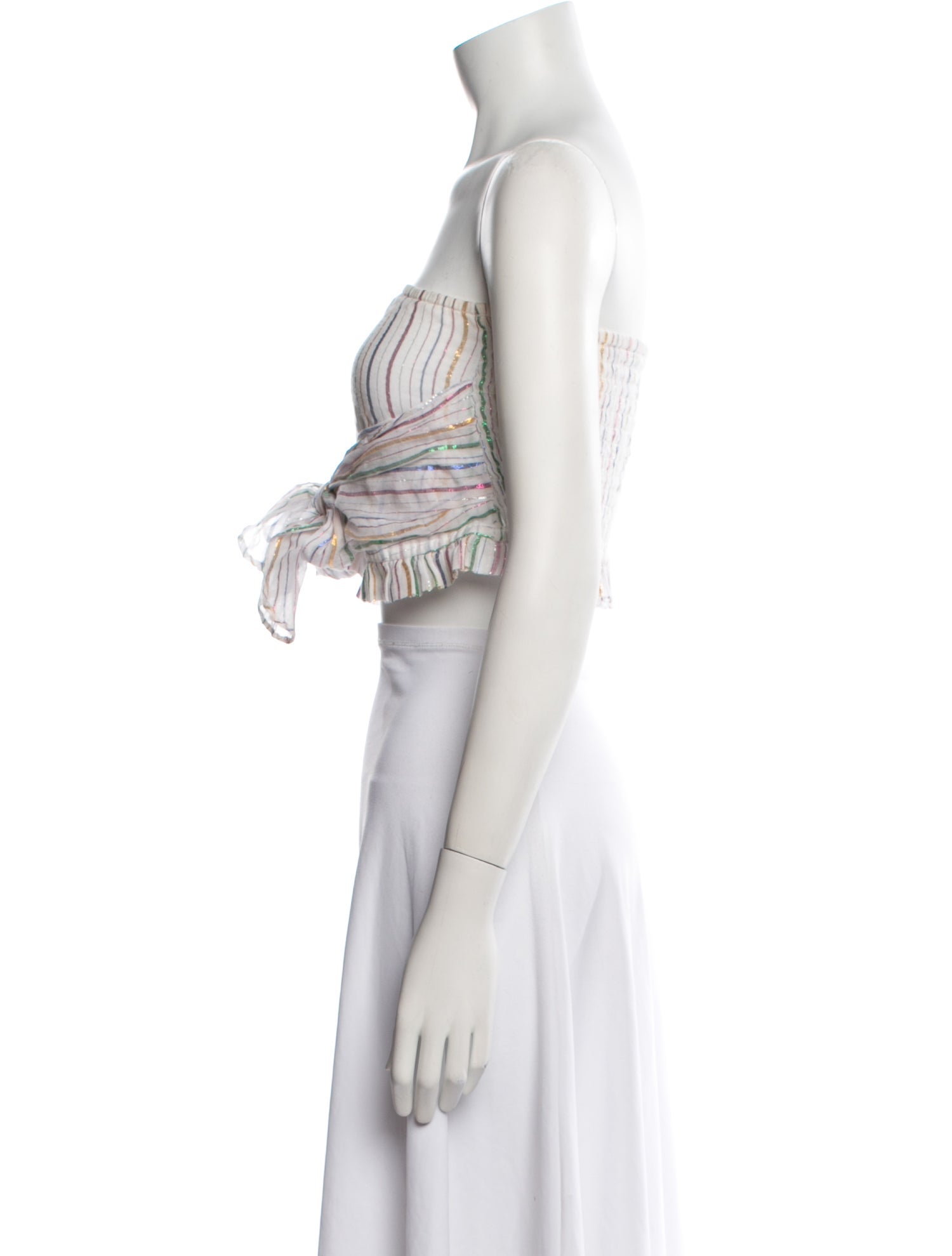 Apiece Apart Striped Strapless Crop Top