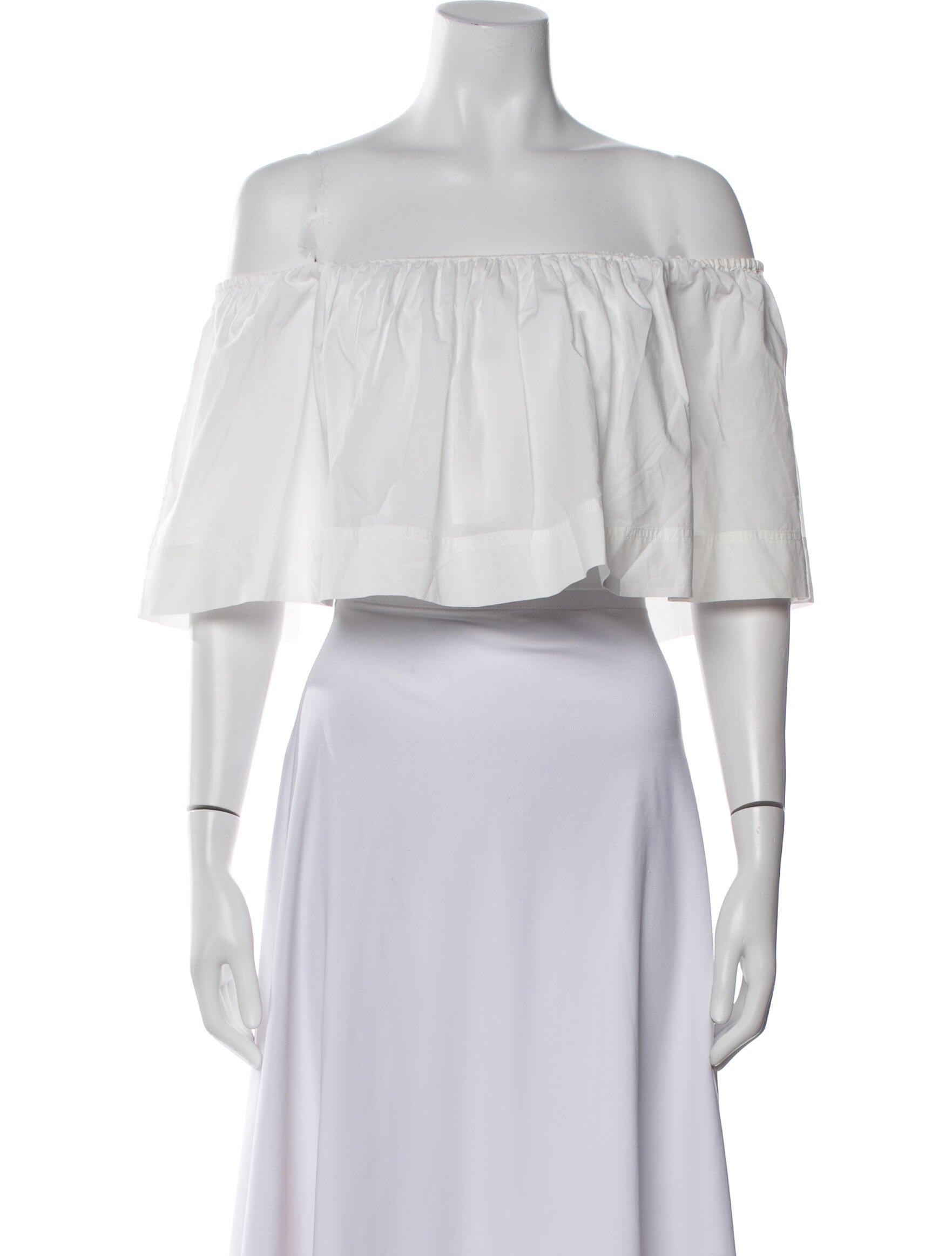 Apiece Apart Off-The-Shoulder Three-Quarter Sleeve Crop Top