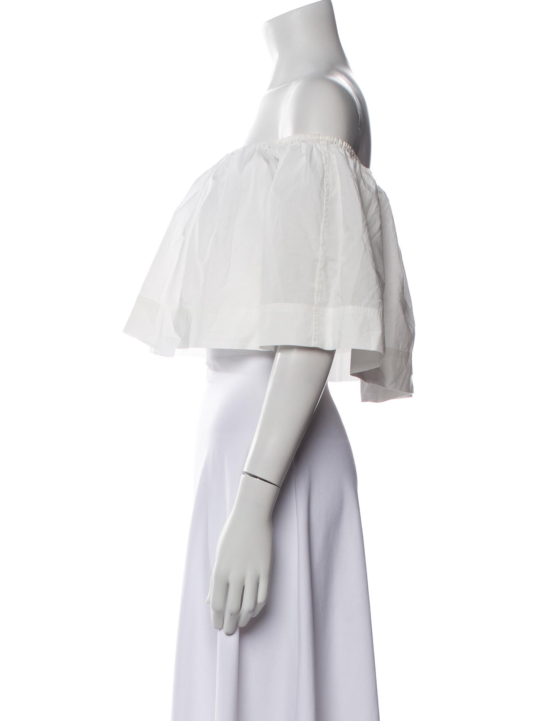 Apiece Apart Off-The-Shoulder Three-Quarter Sleeve Crop Top