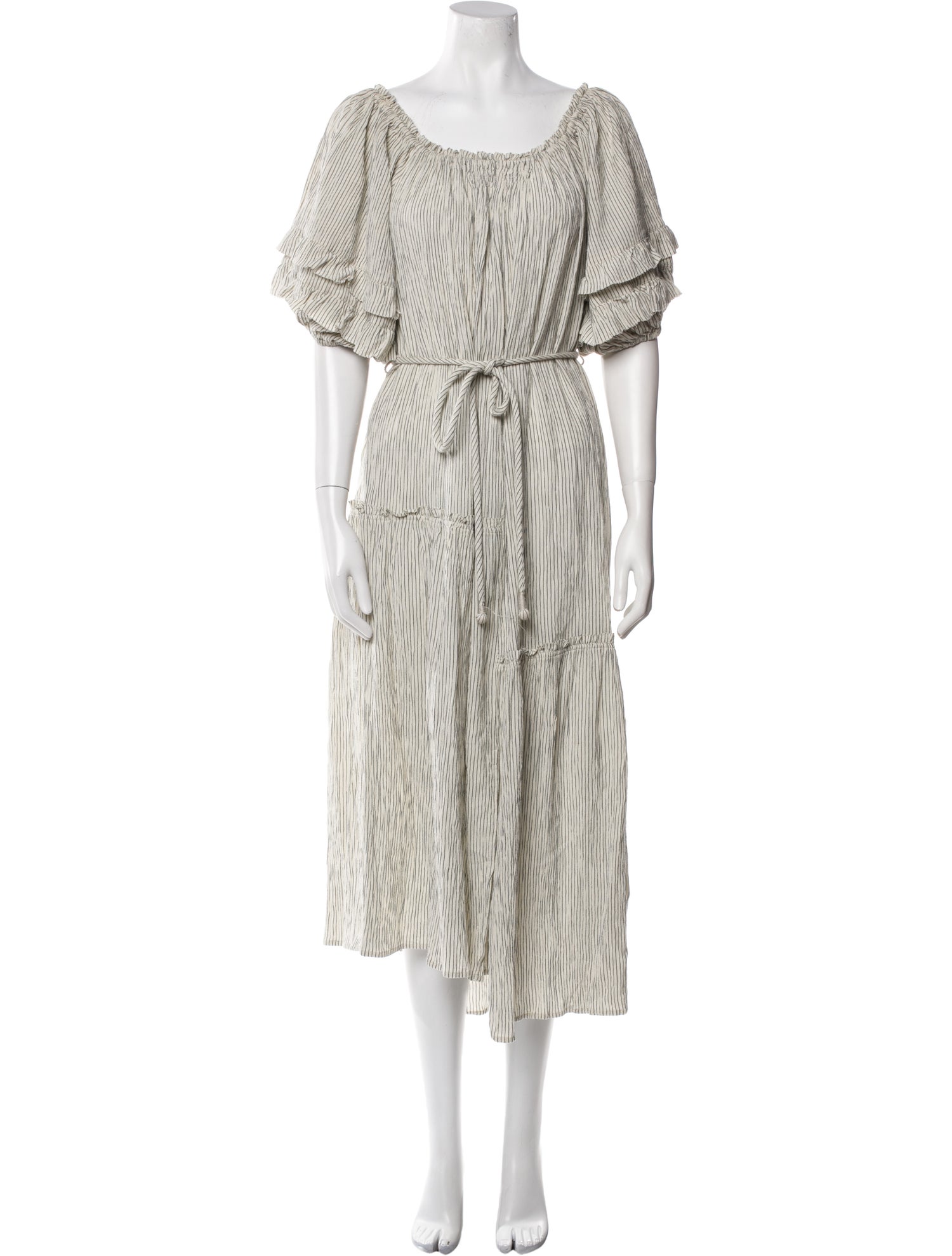 Apiece Apart Striped Midi Length Dress