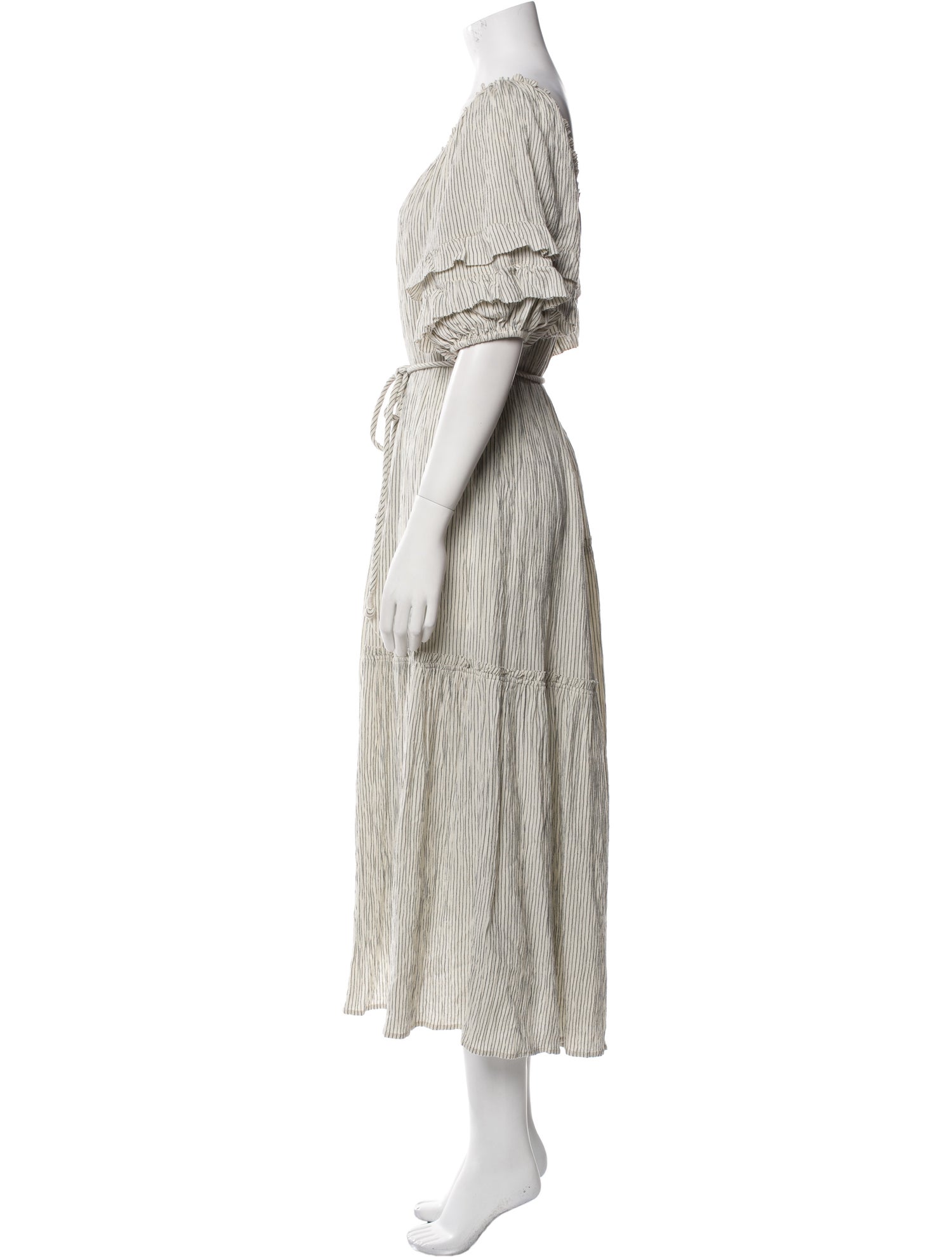 Apiece Apart Striped Midi Length Dress